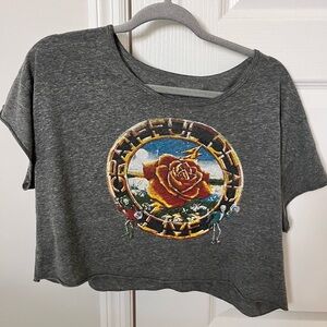 Vintage Grateful Dead Grey Crop Top Women’s Size Large. Great Condition!